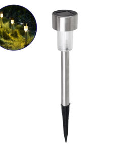 GloboStar® GLOBOSTAR® SOLARDECOR 71521 Διακοσμητικό Φωτιστικό με Βάση Κήπου / Καρφωτό LED 1W 40lm 180° DC 5V με Φωτοβολταϊκό Panel 5V 0.1W & Επαναφορτιζόμενη Μπαταρία Li-ion 3.2V 600mAh Αδιάβροχο IP65 Θερμό Λευκό 2700K - Μ4.7 x Π4.7 x Υ19.5cm - 2 Χρόνια Εγγύηση