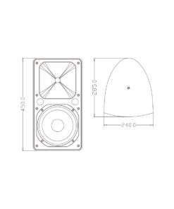 GloboStar® FDB ES108WT 98005 Facilities Speaker - Παθητικό Ηχείο Εγκαταστάσεων Επιτοίχιο με Μετασχηματιστή 100V & 16Ω - 150W RMS (600W Peak) - 1 x 8" Inches LF & 1 x 1" Inches HF - Αδιάβροχο IP65 - Λευκό - Μ24 x Π28.5 x Υ45cm 22 98005 11