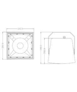 GloboStar® FDB LT208PT 98008 Facilities Speaker - Παθητικό Ηχείο Εγκαταστάσεων Επιτοίχιο με Μετασχηματιστή 100V & 8Ω - 150W RMS (600W Peak) - 1 x 8" Inches LF & 1 x 1" Inches HF - Αδιάβροχο IP56 - Λευκό - Μ30 x Π28 x Υ32cm 21 98008 10