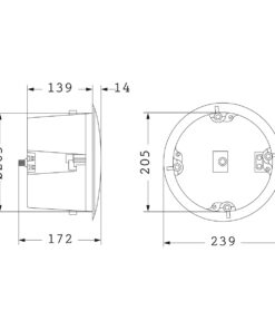 GLOBOSTAR® FDB C600T 98012 Χωνευτό Παθητικό Ηχείο Εγκαταστάσεων με Μετασχηματιστή 100V & 8Ω - 40W RMS (80W Peak) - 1 x 6" Inches LF & 1 x 1" Inches HF - IP20 - Λευκό - Μ23.9 x Π23.9 x Υ17.2cm / Q20.5 x 13.9cm - 2 Χρόνια Εγγύηση 19 98012 9