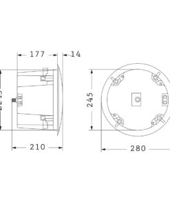 GLOBOSTAR® FDB C800T 98013 Χωνευτό Παθητικό Ηχείο Εγκαταστάσεων με Μετασχηματιστή 100V & 8Ω - 50W RMS (100W Peak) - 1 x 8" Inches LF & 1 x 1" Inches HF - IP20 - Λευκό - Μ28 x Π28 x Υ21cm / Q24.5 x 17.7cm - 2 Χρόνια Εγγύηση 19 98013 9