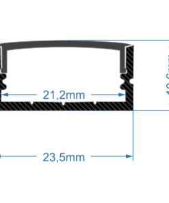 GloboStar® SURFACE-PROFILE 70810-2M Προφίλ Αλουμινίου - Βάση & Ψύκτρα Ταινίας LED με Μαύρο Φιμέ Κάλυμμα - Επιφανειακή Χρήση - Πατητό Κάλυμμα - Μαύρο - 2 Μέτρα - Πακέτο 5 Τεμαχίων - Μ200 x Π2.4 x Υ1.1cm 8 982f97 70810 4
