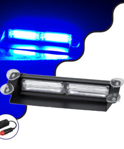 GloboStar® GloboStar® 85114 PRO Series Μπάρα Σήμανσης με Βεντούζες για Παρμπρίζ Οχήματος Αστυνομίας για Αυτοκίνητα & Φορτηγά 13 Προγραμμάτων Φωτισμού STROBE LED CREE CXB COB 18W DC 10-30V IP20 Μπλε