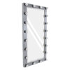 GloboStar® GloboStar® MAKEUP MIRROR-160x80-6 Μοντέρνος Καθρέπτης Μακιγιάζ με Πλαίσιο Φυσικού Ξύλου με Διακόπτη On/Off 20 x E27 AC220-240V - Μ80 x Π7 x Υ160cm - Γκρι Ανθρακί