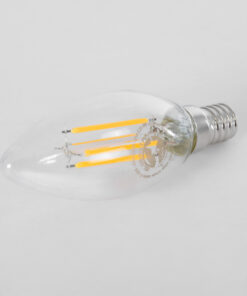 Alternative view of GloboStar® 99001 Λάμπα LED Long Filament E14 C35 Κεράκι 4W 400lm 360° AC 220-240V IP20 Φ3.5 x Υ10.5cm Θερμό Λευκό 2700K με Διάφανο Γυαλί Dimmable - 3 Χρόνια Εγγύηση