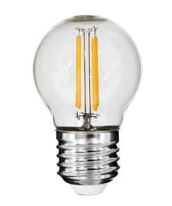 GloboStar® GloboStar® 99004 Λάμπα LED Long Filament E27 G45 Γλομπάκι 4W 400lm 360° AC 220-240V IP20 Φ4.5 x Υ7.5cm Θερμό Λευκό 2700K με Διάφανο Γυαλί - Dimmable - 3 Years Warranty