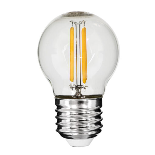 GloboStar® GloboStar® 99004 Λάμπα LED Long Filament E27 G45 Γλομπάκι 4W 400lm 360° AC 220-240V IP20 Φ4.5 x Υ7.5cm Θερμό Λευκό 2700K με Διάφανο Γυαλί - Dimmable - 3 Years Warranty