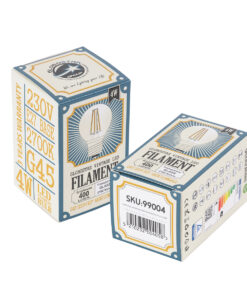 GloboStar® 99004 Λάμπα LED Long Filament E27 G45 Γλομπάκι 4W 400lm 360° AC 220-240V IP20 Φ4.5 x Υ7.5cm Θερμό Λευκό 2700K με Διάφανο Γυαλί - Dimmable - 3 Years Warranty 12 99004 6
