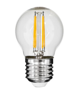 GloboStar® GloboStar® 99005 Λάμπα LED Long Filament E27 G45 Γλομπάκι 5W 500lm 360° AC 220-240V IP20 Φ4.5 x Υ7.5cm Θερμό Λευκό 2700K με Διάφανο Γυαλί - Dimmable - 3 Years Warranty