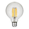 GloboStar® GloboStar® 99011 Λάμπα LED Long Filament E27 G95 Γλόμπος 12W 1200lm 360° AC 220-240V IP20 Φ9.5 x Υ13.5cm Θερμό Λευκό 2700K με Διάφανο Γυαλί - Dimmable - 3 Years Warranty