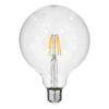 GloboStar® GloboStar® 99012 Λάμπα LED Long Filament E27 G125 Γλόμπος 4W 400lm 360° AC 220-240V IP20 Φ12.5 x Υ18cm Θερμό Λευκό 2700K με Διάφανο Γυαλί - Dimmable - 3 Years Warranty