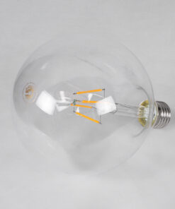 GloboStar® 99012 Λάμπα LED Long Filament E27 G125 Γλόμπος 4W 400lm 360° AC 220-240V IP20 Φ12.5 x Υ18cm Θερμό Λευκό 2700K με Διάφανο Γυαλί - Dimmable - 3 Years Warranty 9 99012 3