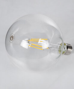 Alternative view of GloboStar® 99013 Λάμπα LED Long Filament E27 G125 Γλόμπος 8W 800lm 360° AC 220-240V IP20 Φ12.5 x Υ18cm Θερμό Λευκό 2700K με Διάφανο Γυαλί - Dimmable - 3 Years Warranty