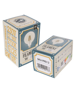 GloboStar® 99013 Λάμπα LED Long Filament E27 G125 Γλόμπος 8W 800lm 360° AC 220-240V IP20 Φ12.5 x Υ18cm Θερμό Λευκό 2700K με Διάφανο Γυαλί - Dimmable - 3 Years Warranty 12 99013 6