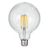 GloboStar® GloboStar® 99014 Λάμπα LED Long Filament E27 G125 Γλόμπος 12W 1200lm 360° AC 220-240V IP20 Φ12.5 x Υ18cm Θερμό Λευκό 2700K με Διάφανο Γυαλί - Dimmable - 3 Years Warranty