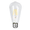 GloboStar® GloboStar® 99015 Λάμπα LED Long Filament E27 ST64 Αχλάδι 4W 400lm 360° AC 220-240V IP20 Φ6.4 x Υ14cm Θερμό Λευκό 2700K με Διάφανο Γυαλί Dimmable - 3 Χρόνια Εγγύηση
