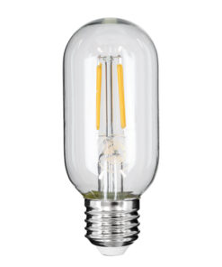 GloboStar® GloboStar® 99018 Λάμπα LED Long Filament E27 T45 Σωλήνας 4W 400lm 360° AC 220-240V IP20 Φ4.5 x Υ11cm Θερμό Λευκό 2700K με Διάφανο Γυαλί - Dimmable - 3 Years Warranty