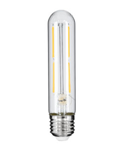 GloboStar® GloboStar® 99019 Λάμπα LED Long Filament E27 T30 Σωλήνας 4W 400lm 360° AC 220-240V IP20 Φ3 x Υ13.5cm Θερμό Λευκό 2700K με Διάφανο Γυαλί - Dimmable - 3 Years Warranty