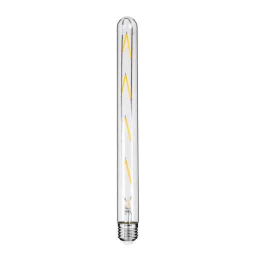 GloboStar® GloboStar® 99020 Λάμπα LED Long Filament E27 T30 Σωλήνας 8W 800lm 360° AC 220-240V IP20 Φ3 x Υ30cm Θερμό Λευκό 2700K με Διάφανο Γυαλί - Dimmable - 3 Years Warranty