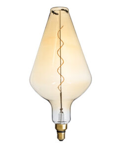 GloboStar® GloboStar® 99022 Λάμπα LED Soft S Spiral Filament E27 BA200 ROCKET Γλόμπος 6W 420lm 360° AC 220-240V IP20 Φ20 x Υ41.5cm Ultra Θερμό Λευκό 2200K με Μελί Γυαλί - Dimmable - 3 Years Warranty