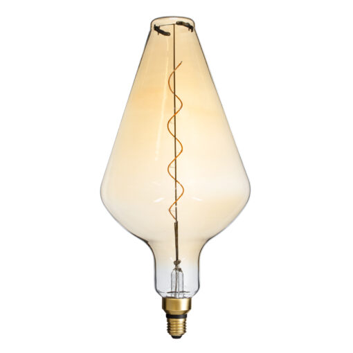 GloboStar® GloboStar® 99022 Λάμπα LED Soft S Spiral Filament E27 BA200 ROCKET Γλόμπος 6W 420lm 360° AC 220-240V IP20 Φ20 x Υ41.5cm Ultra Θερμό Λευκό 2200K με Μελί Γυαλί - Dimmable - 3 Years Warranty