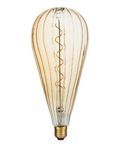 GloboStar® GloboStar® 99024 Λάμπα LED Soft S Spiral Filament E27 OT120 ZEPPELIN Γλόμπος 6W 420lm 360° AC 220-240V IP20 Φ12 x Υ46cm Ultra Θερμό Λευκό 2200K με Μελί Γυαλί - Dimmable - 3 Years Warranty