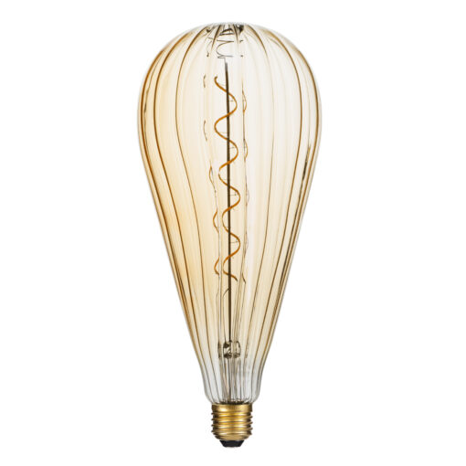GloboStar® GloboStar® 99024 Λάμπα LED Soft S Spiral Filament E27 OT120 ZEPPELIN Γλόμπος 6W 420lm 360° AC 220-240V IP20 Φ12 x Υ46cm Ultra Θερμό Λευκό 2200K με Μελί Γυαλί - Dimmable - 3 Years Warranty