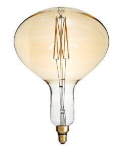 GloboStar® GloboStar® 99027 Λάμπα LED Zig Long Filament E27 R280 BUTTERNUT Γλόμπος 6W 420lm 360° AC 220-240V IP20 Φ28 x Υ41cm Ultra Θερμό Λευκό 2200K με Μελί Γυαλί - Dimmable - 3 Years Warranty