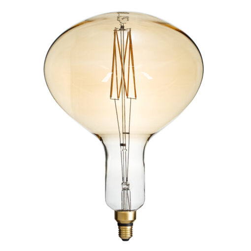 GloboStar® GloboStar® 99027 Λάμπα LED Zig Long Filament E27 R280 BUTTERNUT Γλόμπος 6W 420lm 360° AC 220-240V IP20 Φ28 x Υ41cm Ultra Θερμό Λευκό 2200K με Μελί Γυαλί - Dimmable - 3 Years Warranty