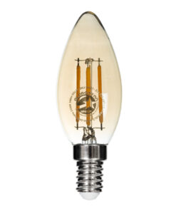 GloboStar® GloboStar® 99031 Λάμπα LED Long Filament E14 C35 Κεράκι 4W 350lm 360° AC 220-240V IP20 Φ3.5 x Υ10.5cm Ultra Θερμό Λευκό 2200K με Μελί Γυαλί Dimmable - 3 Χρόνια Εγγύηση