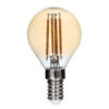 GloboStar® GloboStar® 99033 Λάμπα LED Long Filament E14 G45 Γλομπάκι 4W 350lm 360° AC 220-240V IP20 Φ4.5 x Υ7.5cm Ultra Θερμό Λευκό 2200K με Μελί Γυαλί - Dimmable - 3 Years Warranty