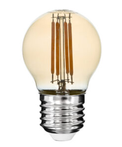 GloboStar® GloboStar® 99034 Λάμπα LED Long Filament E27 G45 Γλομπάκι 4W 350lm 360° AC 220-240V IP20 Φ4.5 x Υ7.5cm Ultra Θερμό Λευκό 2200K με Μελί Γυαλί - Dimmable - 3 Years Warranty