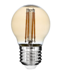 GloboStar® GloboStar® 99035 Λάμπα LED Long Filament E27 G45 Γλομπάκι 5W 450lm 360° AC 220-240V IP20 Φ4.5 x Υ7.5cm Ultra Θερμό Λευκό 2200K με Μελί Γυαλί - Dimmable - 3 Years Warranty
