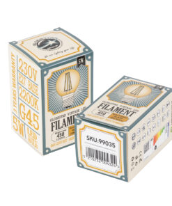 GloboStar® 99035 Λάμπα LED Long Filament E27 G45 Γλομπάκι 5W 450lm 360° AC 220-240V IP20 Φ4.5 x Υ7.5cm Ultra Θερμό Λευκό 2200K με Μελί Γυαλί - Dimmable - 3 Years Warranty 12 99035 6