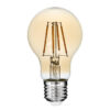 GloboStar® GloboStar® 99036 LED Long Filament Bulb E27 A60 Globe 6W 550lm 360° AC 220-240V IP20 D6 x H10.5cm Ultra Θερμό Λευκό 2200K με Μελί Γυαλί - Dimmable - 3 Years Warranty