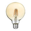 GloboStar® GloboStar® 99039 LED Long Filament Bulb E27 G95 Globe 4W 350lm 360° AC 220-240V IP20 D9.5 x H13.5cm Ultra Θερμό Λευκό 2200K με Μελί Γυαλί - Dimmable - 3 Years Warranty