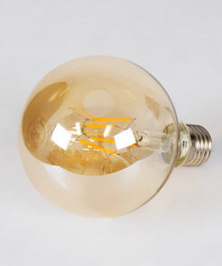 Alternative view of GloboStar® 99039 LED Long Filament Bulb E27 G95 Globe 4W 350lm 360° AC 220-240V IP20 D9.5 x H13.5cm Ultra Θερμό Λευκό 2200K με Μελί Γυαλί - Dimmable - 3 Years Warranty
