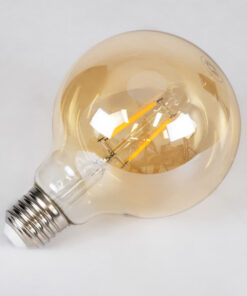 GloboStar® 99039 LED Long Filament Bulb E27 G95 Globe 4W 350lm 360° AC 220-240V IP20 D9.5 x H13.5cm Ultra Θερμό Λευκό 2200K με Μελί Γυαλί - Dimmable - 3 Years Warranty 10 99039 4