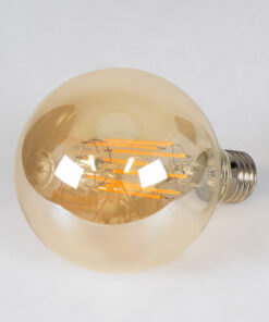 Alternative view of GloboStar® 99041 LED Long Filament Bulb E27 G95 Globe 12W 1080lm 360° AC 220-240V IP20 D9.5 x H13.5cm Ultra Θερμό Λευκό 2200K με Μελί Γυαλί - Dimmable - 3 Years Warranty