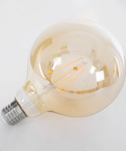 GloboStar® 99043 Λάμπα LED Long Filament E27 G125 Γλόμπος 8W 720lm 360° AC 220-240V IP20 Φ12.5 x Υ18cm Ultra Θερμό Λευκό 2200 K με Μελί Γυαλί Dimmable - 3 Χρόνια Εγγύηση 9 99043 4