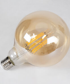 GloboStar® 99044 Λάμπα LED Long Filament E27 G125 Γλόμπος 12W 1080lm 360° AC 220-240V IP20 Φ12.5 x Υ18cm Ultra Θερμό Λευκό 2200K με Μελί Γυαλί - Dimmable - 3 Years Warranty 10 99044 4