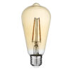 GloboStar® GloboStar® 99046 Λάμπα LED Long Filament E27 ST64 Αχλάδι 8W 720lm 360° AC 220-240V IP20 Φ6.4 x Υ14cm Ultra Θερμό Λευκό 2200K με Μελί Γυαλί - Dimmable - 3 Years Warranty