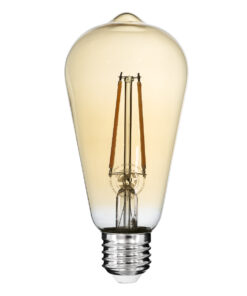 GloboStar® GloboStar® 99046 Λάμπα LED Long Filament E27 ST64 Αχλάδι 8W 720lm 360° AC 220-240V IP20 Φ6.4 x Υ14cm Ultra Θερμό Λευκό 2200K με Μελί Γυαλί - Dimmable - 3 Years Warranty