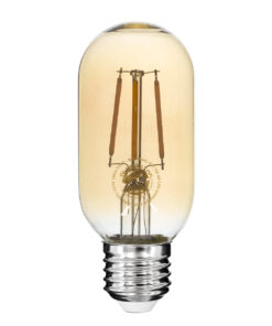 GloboStar® GloboStar® 99048 Λάμπα LED Long Filament E27 T45 Σωλήνας 4W 350lm 360° AC 220-240V IP20 Φ4.5 x Υ11cm Ultra Θερμό Λευκό 2200K με Μελί Γυαλί - Dimmable - 3 Years Warranty