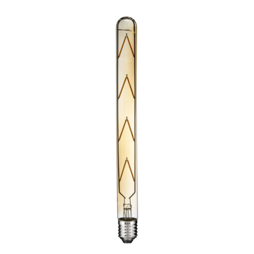 GloboStar® GloboStar® 99050 Λάμπα LED Long Filament E27 T30 Σωλήνας 8W 720lm 360° AC 220-240V IP20 Φ3 x Υ30cm Ultra Θερμό Λευκό 2200K με Μελί Γυαλί - Dimmable - 3 Years Warranty