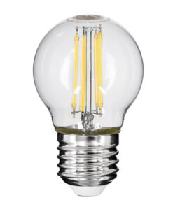 GloboStar® GloboStar® 99052 Λάμπα LED Long Filament E27 G45 Γλομπάκι 6W 660lm 360° AC 220-240V IP20 Φ4.5 x Υ7.5cm Φυσικό Λευκό 4000K με Διάφανο Γυαλί - Dimmable - 3 Years Warranty