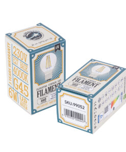 GloboStar® 99052 Λάμπα LED Long Filament E27 G45 Γλομπάκι 6W 660lm 360° AC 220-240V IP20 Φ4.5 x Υ7.5cm Φυσικό Λευκό 4000K με Διάφανο Γυαλί - Dimmable - 3 Years Warranty 12 99052 6