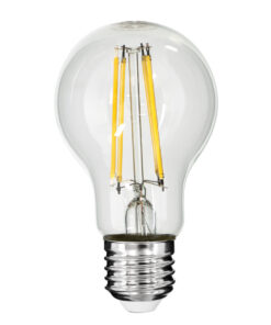 GloboStar® GloboStar® 99053 Λάμπα LED Long Filament E27 A60 Γλόμπος 10W 1100lm 360° AC 220-240V IP20 Φ6 x Υ10.5cm Φυσικό Λευκό 4000K με Διάφανο Γυαλί - Dimmable - 3 Χρόνια Εγγύηση