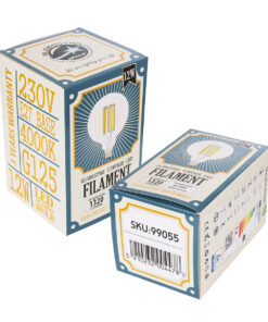 GloboStar® 99055 Λάμπα LED Long Filament E27 G125 Γλόμπος 12W 1320lm 360° AC 220-240V IP20 Φ12.5 x Υ18cm Φυσικό Λευκό 4000K με Διάφανο Γυαλί - Dimmable - 3 Years Warranty 12 99055 6