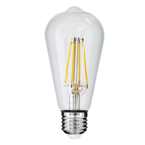 GloboStar® GloboStar® 99056 Λάμπα LED Long Filament E27 ST64 Αχλάδι 10W 1100lm 360° AC 220-240V IP20 Φ6.4 x Υ14cm Φυσικό Λευκό 4000K με Διάφανο Γυαλί - Dimmable - 3 Years Warranty